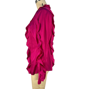 Nicholas Ruffled Pink Amira Blouse Size 8 NWT