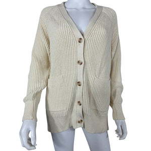 Hatch Ribbed Ivory Marlow Cardigan Size 1