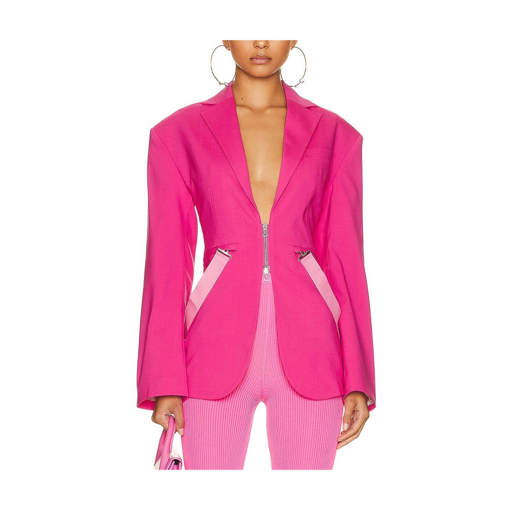 Jacquemus 'La Veste' Pink Virgin Wool Filu Blazer Size 36
