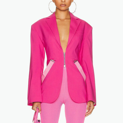 Jacquemus 'La Veste' Pink Virgin Wool Filu Blazer Size 36