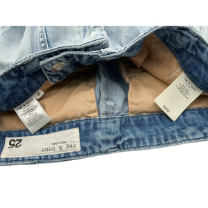 Rag & Bone Featherweight High Rise Wide Leg Blue Arianna Denim Jeans Size 25