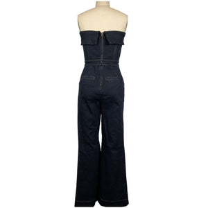 Reiss Sleek Navy Bandeau One Piece Jumpsuit Size EU 36 / US 4
