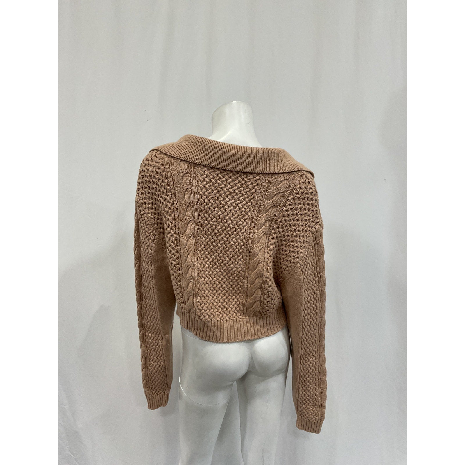 L'Academie X 'Lindsi' Beige Lane Miles Cable Pullover Size S