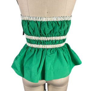 Molly Goddard Ruched Green Esme Top Size 8 UK / US 4 NWT