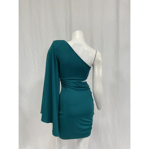 Michael Costello 'Alessia' Green Poly Dress Size XS