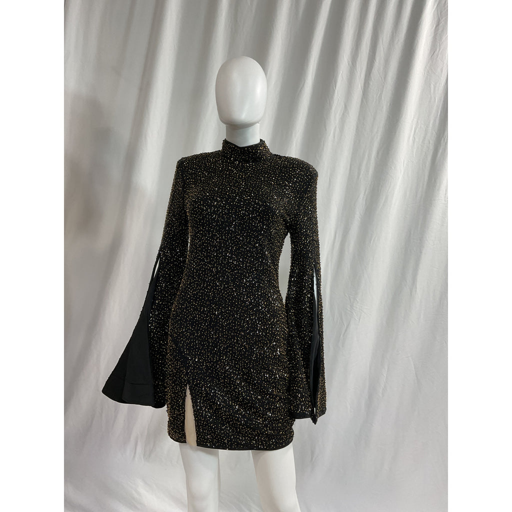 Michael Costello x Revolve Mr. 'Gibson' Black Mini Dress Size M
