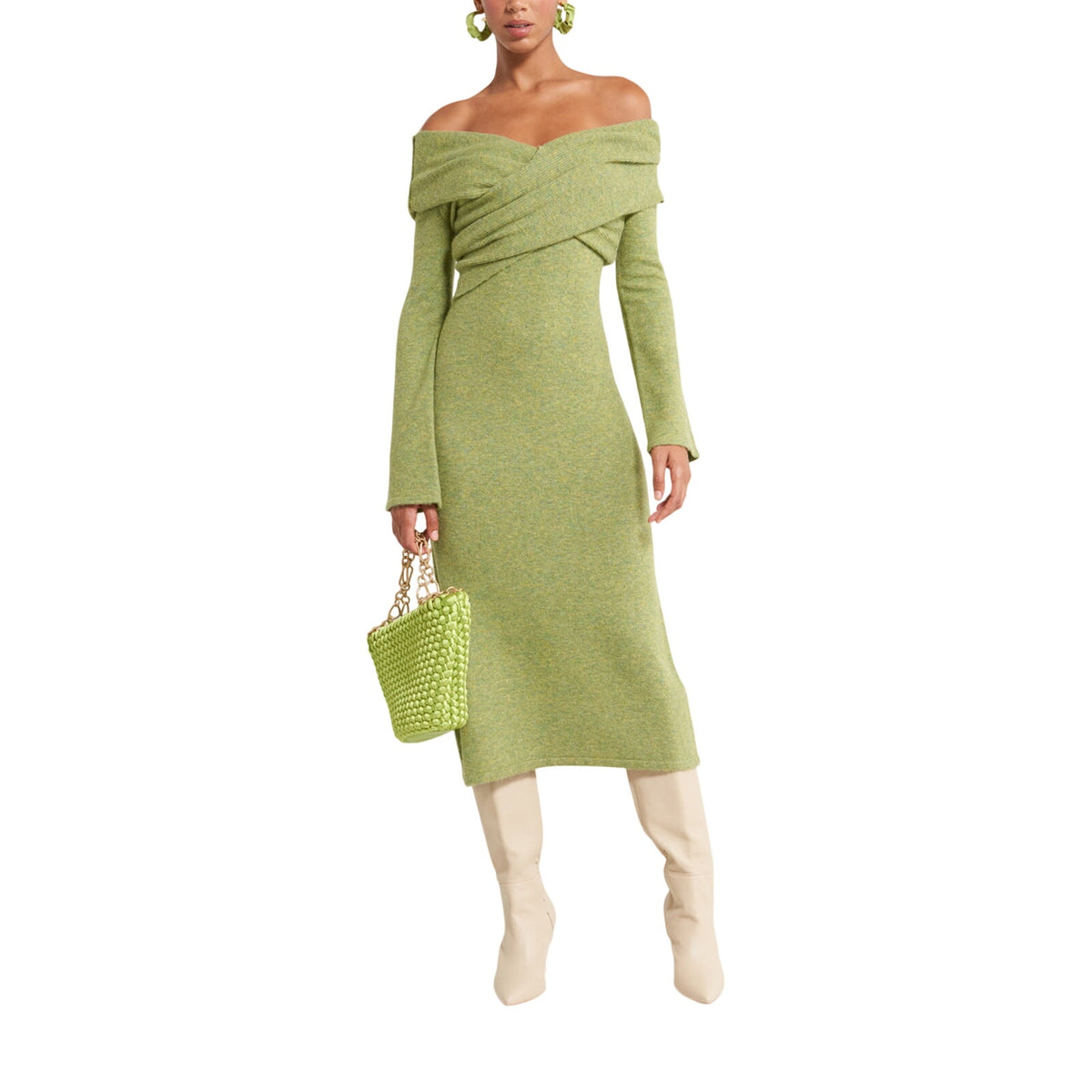 Cult Gaia Off Shoulder Green Zennie Size XS Dress
