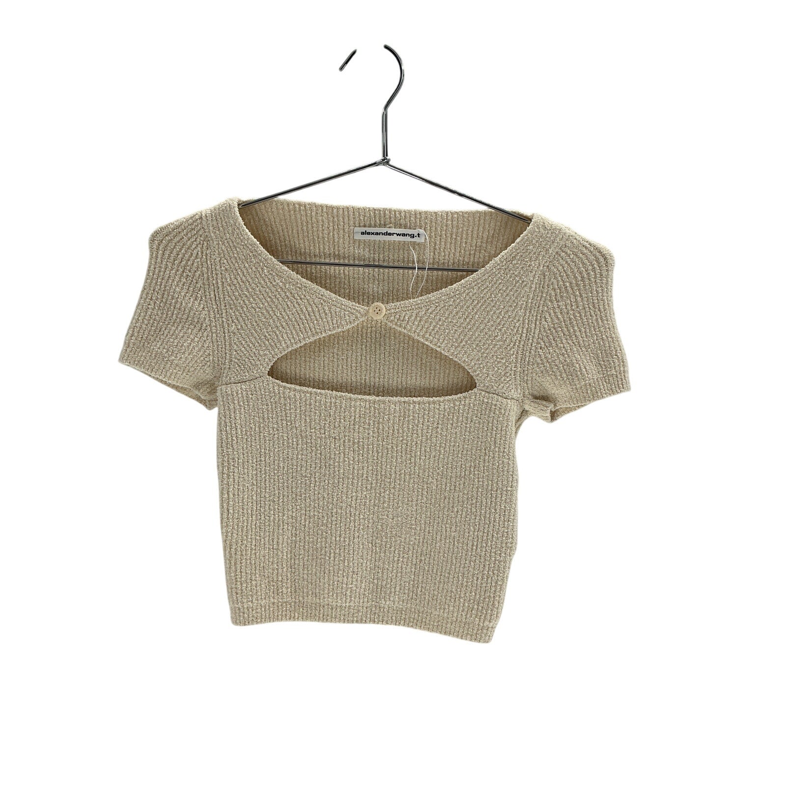 Alexanderwang.T Beige Cotton Cutout T-Shirt Size XS