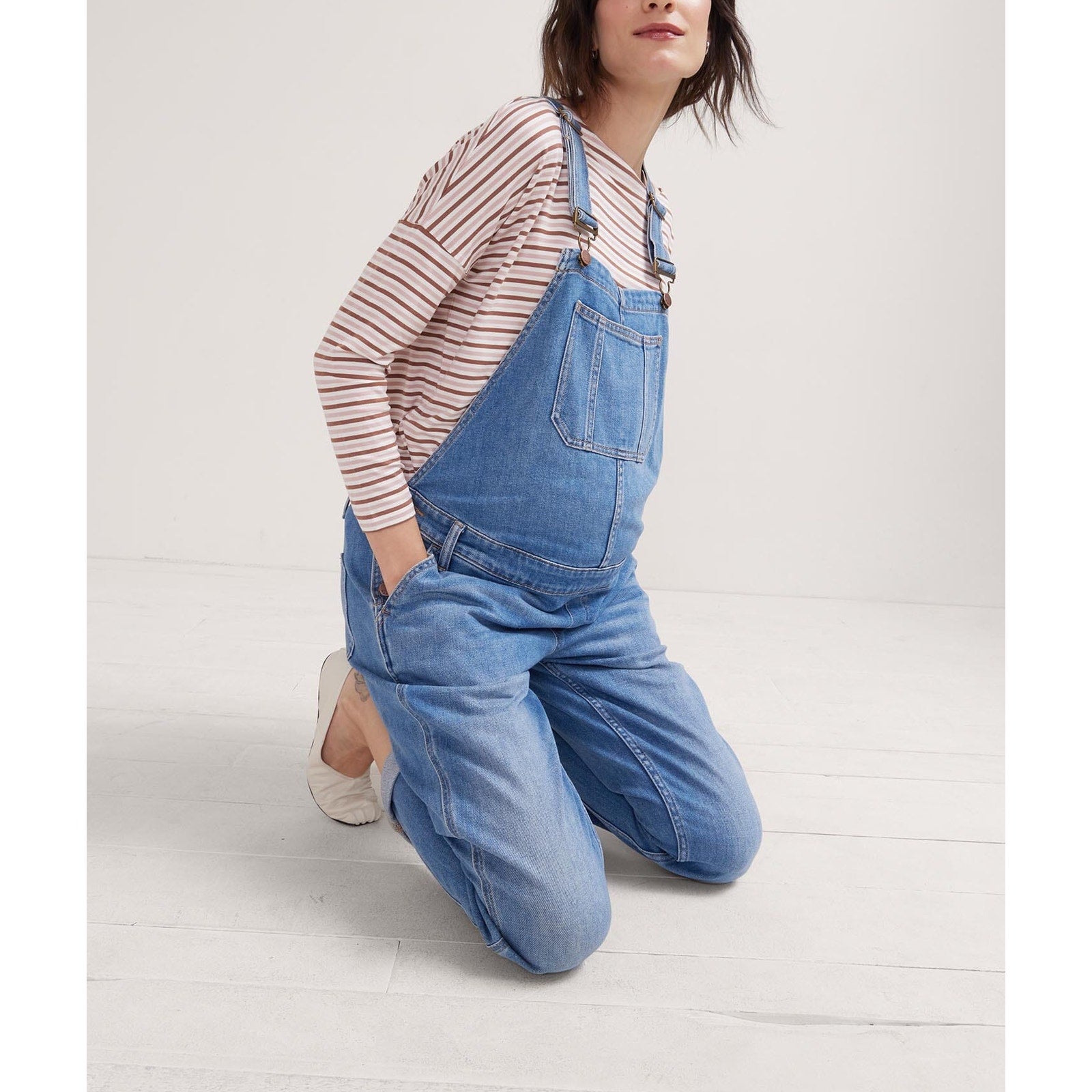 Hatch 'The Denim' Blue Cotton Maternity Overall Size L