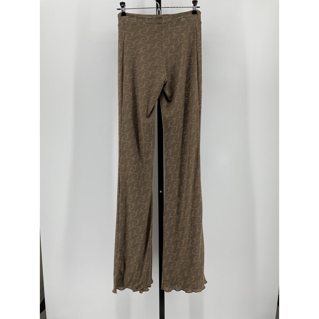 Jade Cropper Green Polyester Flared Reversible Trouser Size M