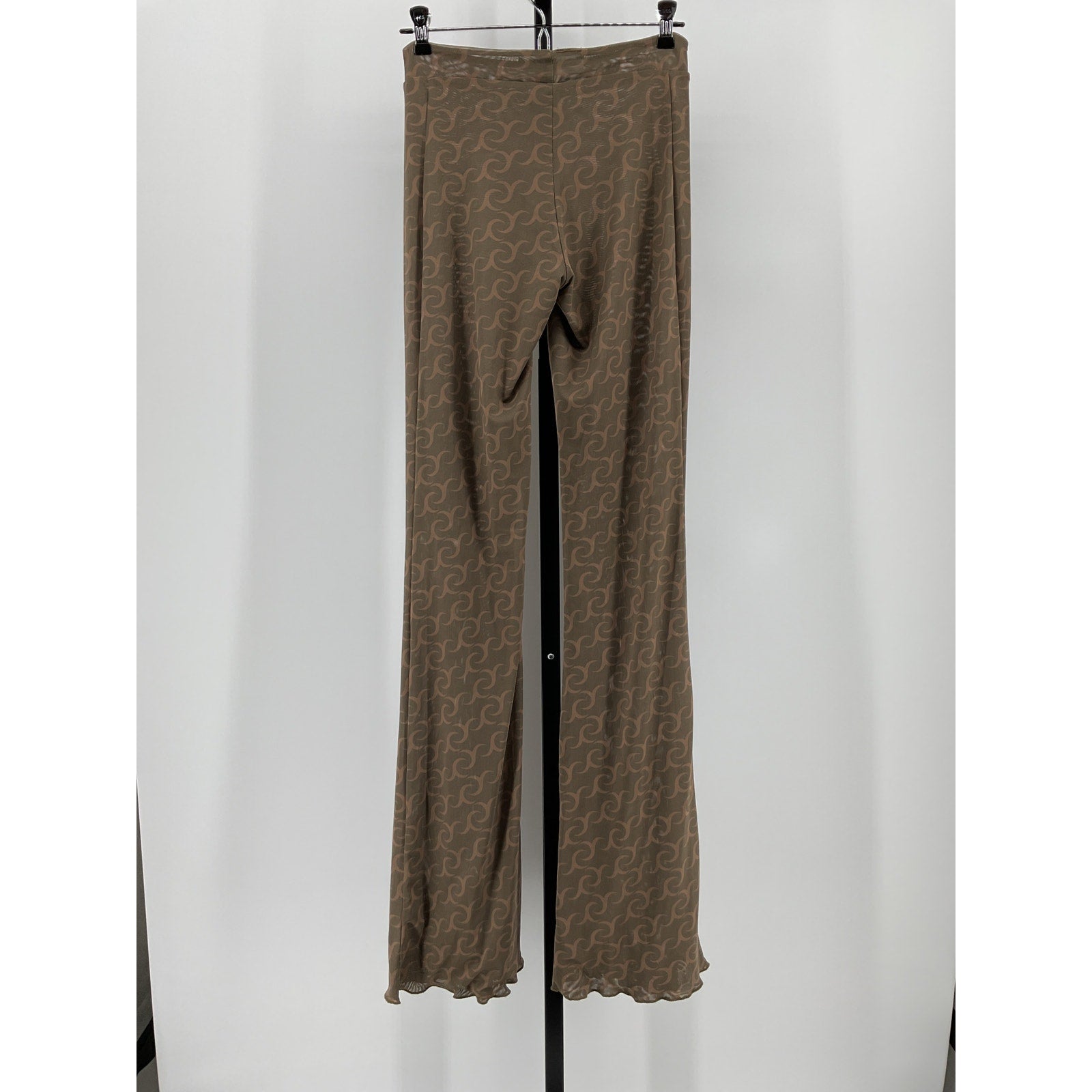 Jade Cropper Green Polyester Flared Reversible Trouser Size M