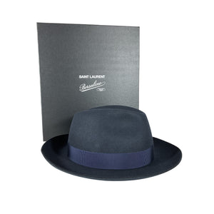 Saint Laurent 'Borsalino' Blue Wool Hat Size 58