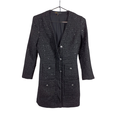 Maje Sequined Black Tweed Mini Size 4 US / 36 EU Dress