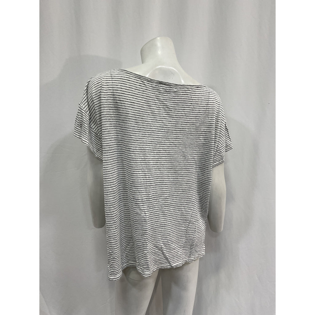 Hatch 'The Everyday' White Cotton Linen Tee Size 3