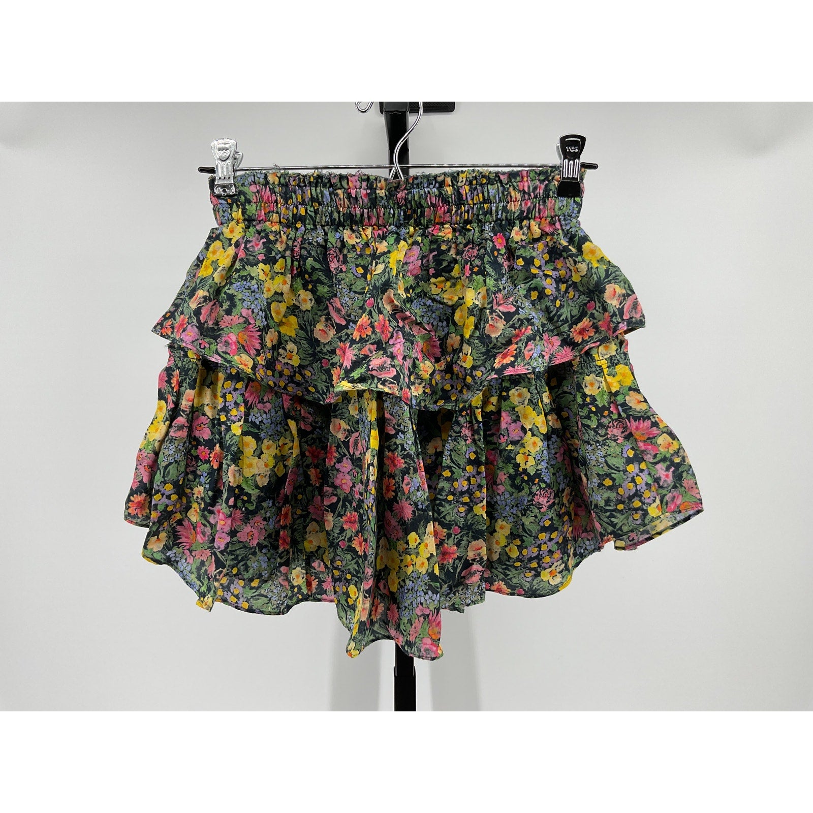Loveshackfancy Green Cotton Ruffle Mini Skirt Size S