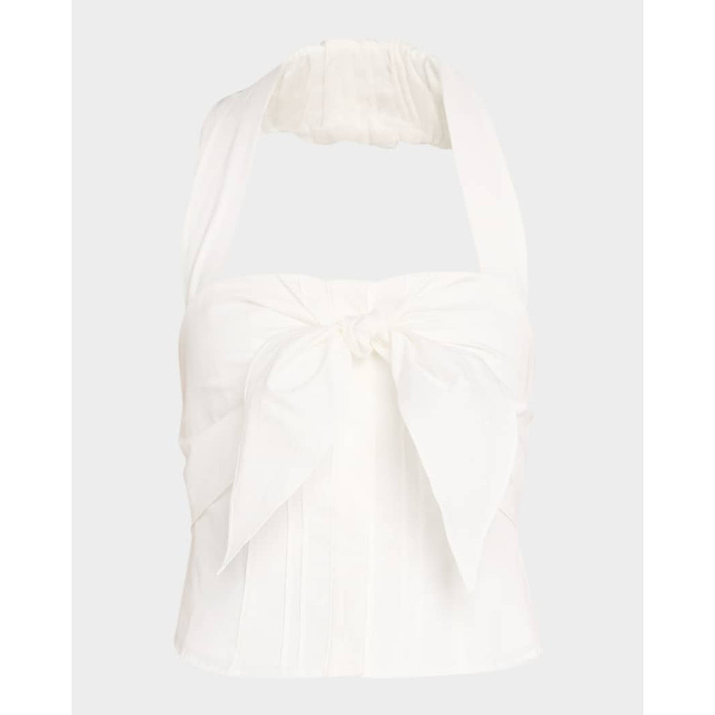 Cult Gaia 'Liliana' White Cotton Poplin Halter Top Size S