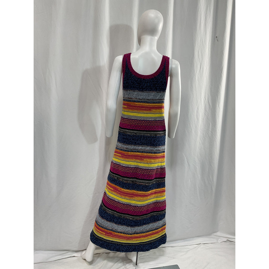 Chlo� 'Striped' Orange Cashmere Wool-Blend Maxi Dress Size S