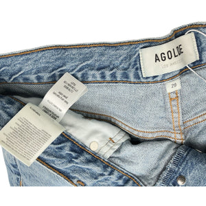 Agolde Classic Blue Riley High Rise Straight Crop Denim Jeans Size 29
