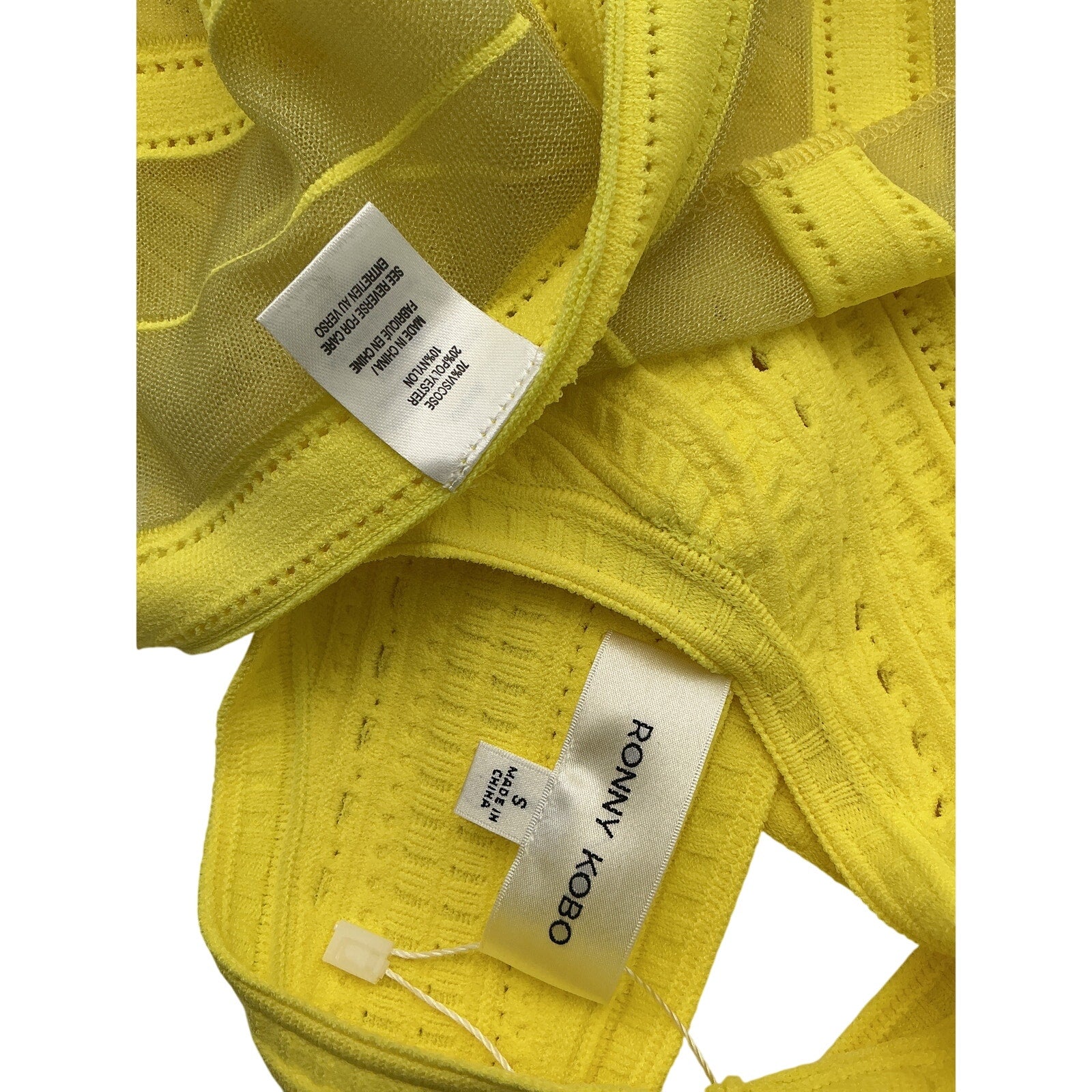 Ronny Kobo 'Asa' Yellow Viscose Dress Size S