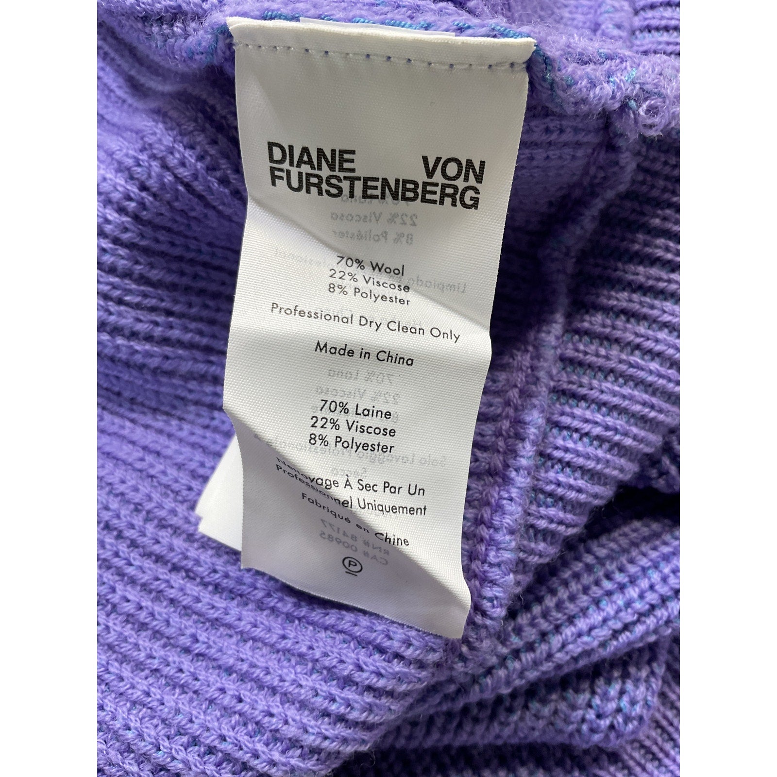 Diane Von Furstenberg 'Merl' Purple Cardigan Size M