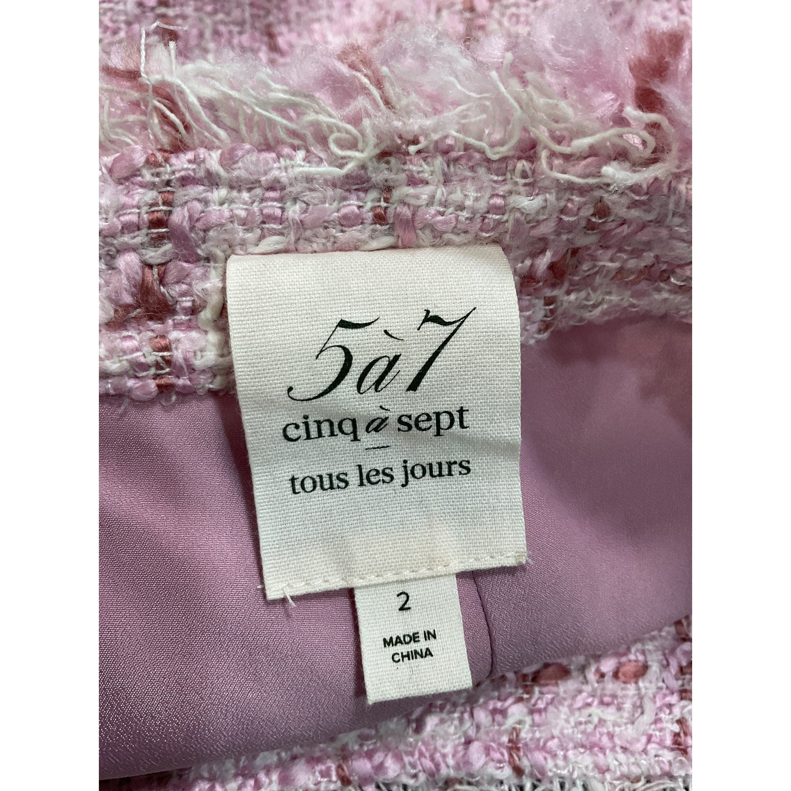 Cinq A Sept 'Coronado' Pink Cotton Tweed Shorts Size 2