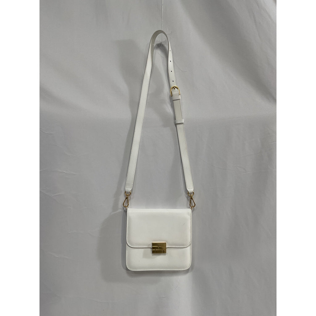 Frame 'Le Signature' White Canvas and Suede Leather Mini Bag