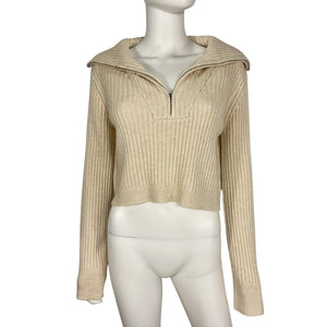 Tularosa Ribbed Beige Lovelle Sweater Size S