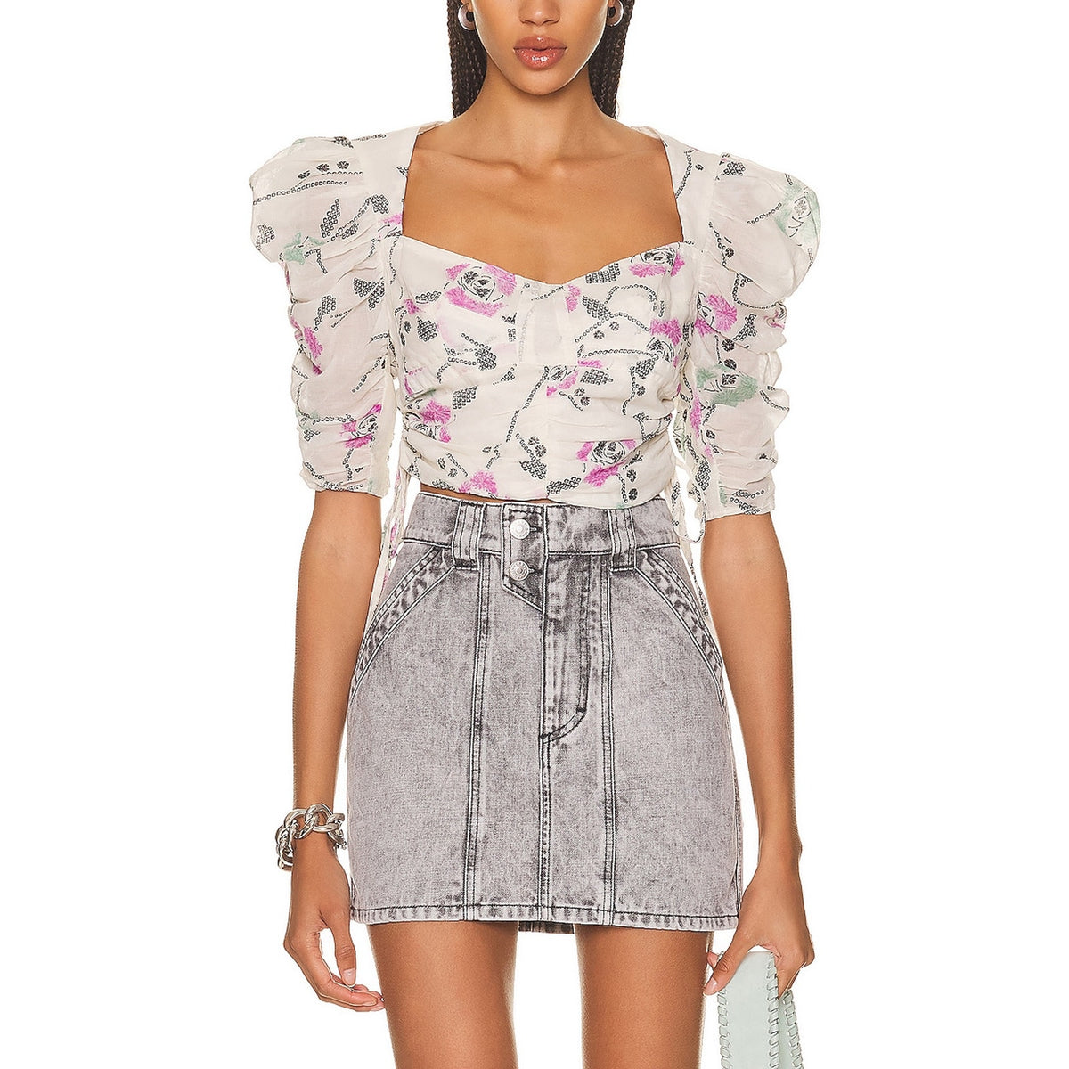 Isabel Marant Floral Cream Galaor Blouse Size 38 EU / US 6
