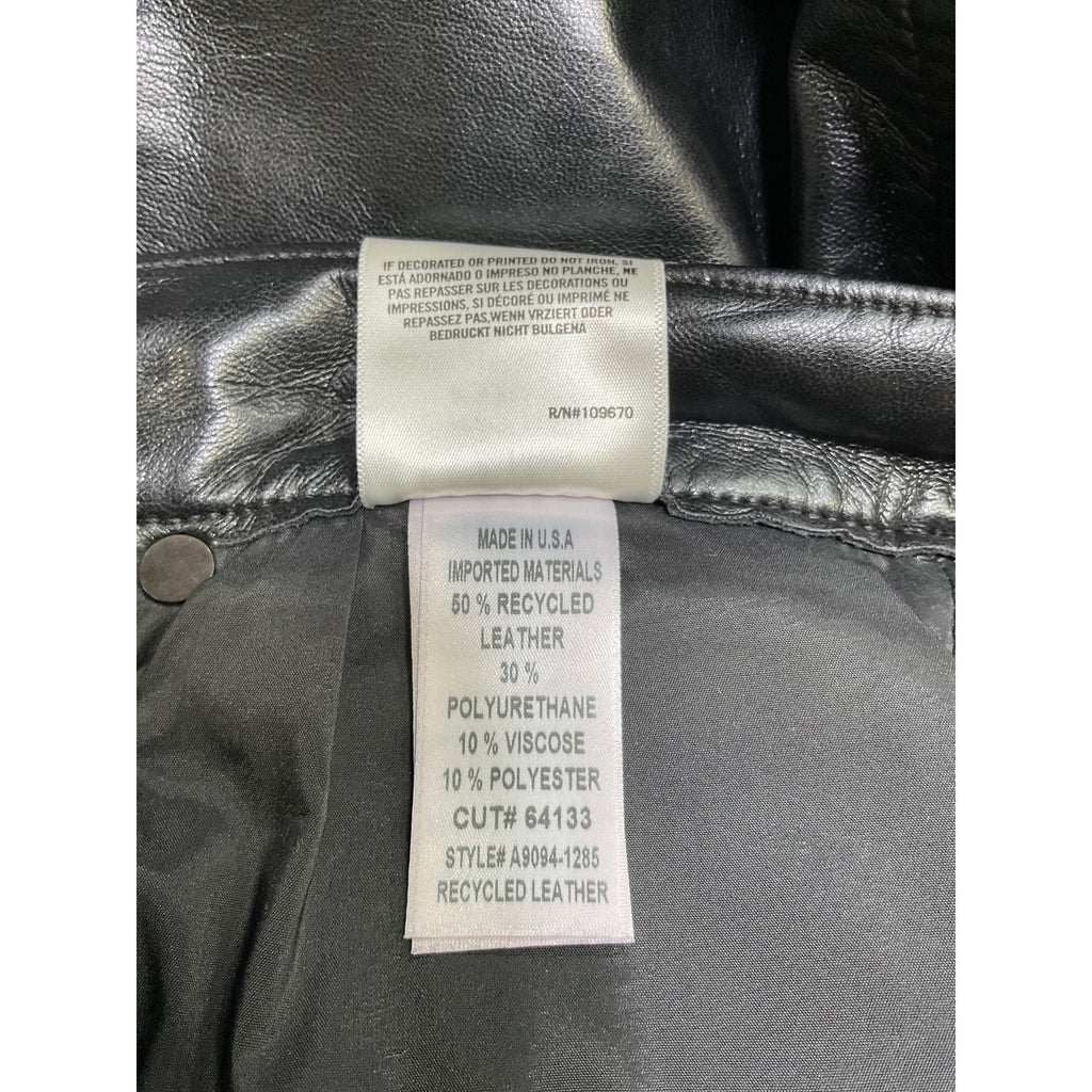 Agolde 'Broken' Black Leather Waistband Pant Size 26