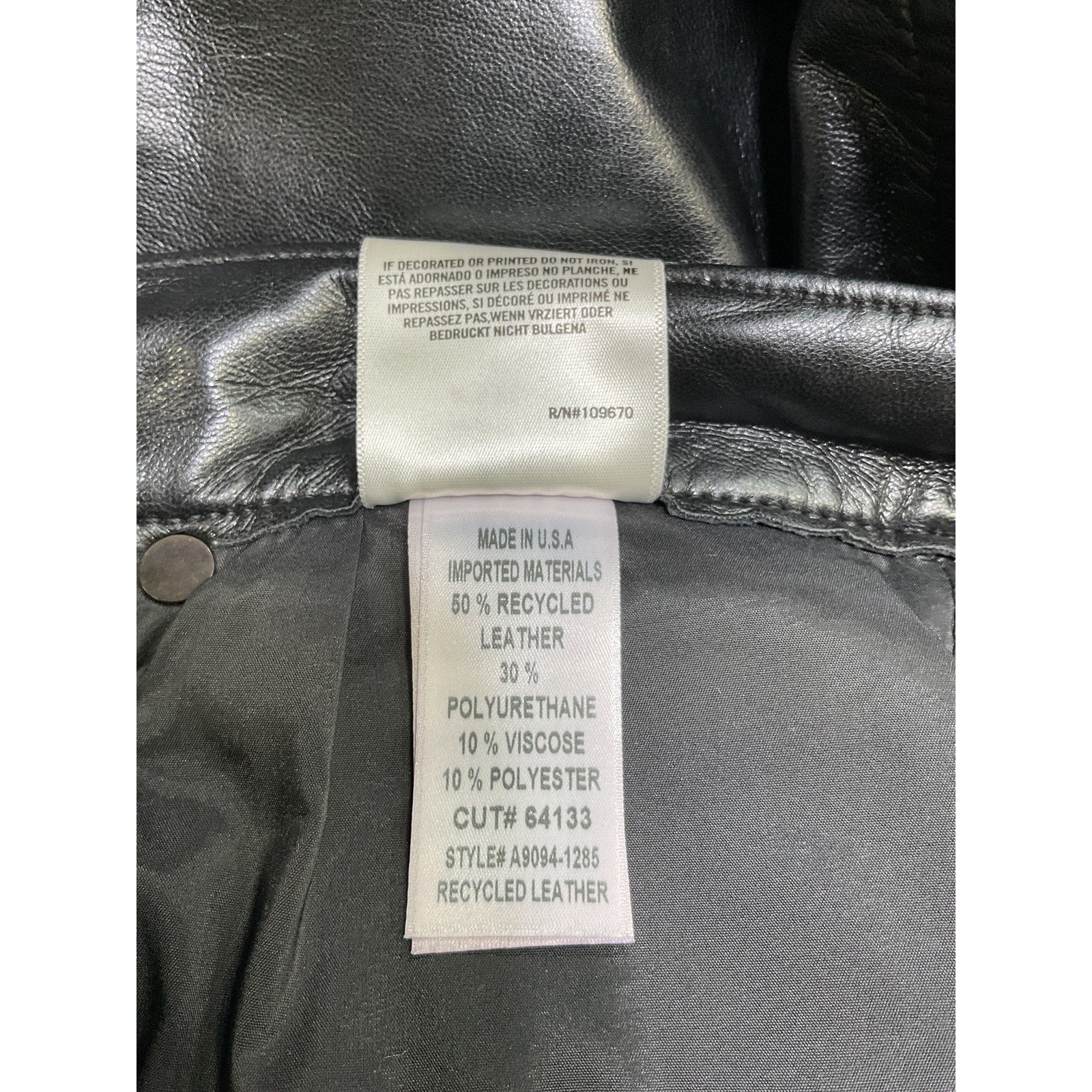 Agolde 'Broken' Black Leather Waistband Pant Size 26