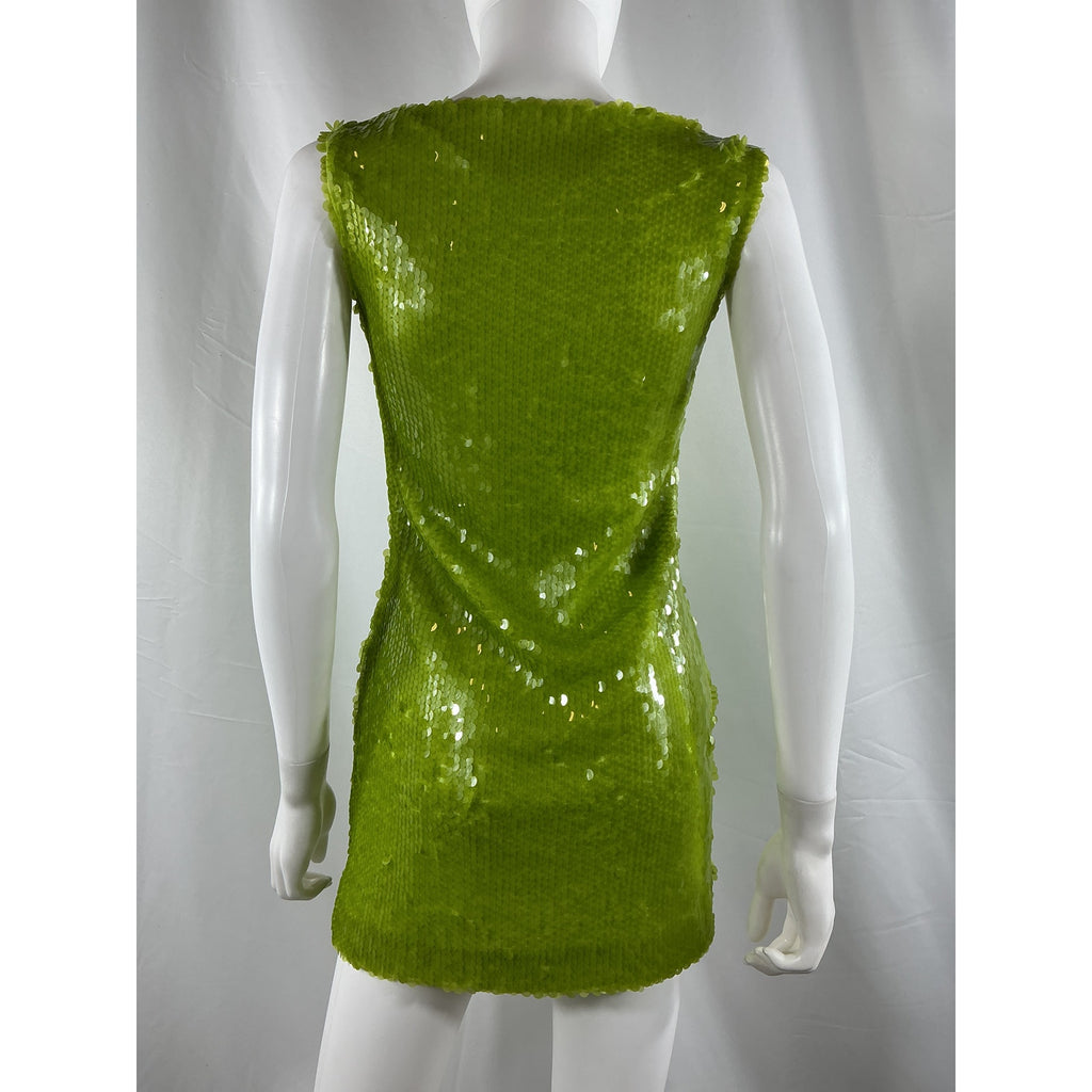 Kim Shui Mini Green Nylon Dress Size S