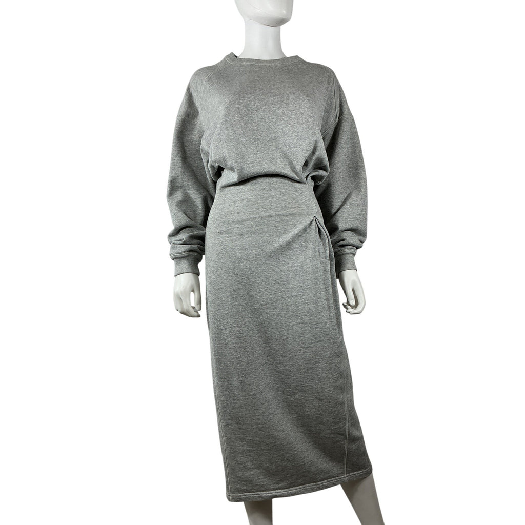 Isabel Marant 'Meg' Grey Viscose Sweatshirt French Terry Midi Dress Size 36