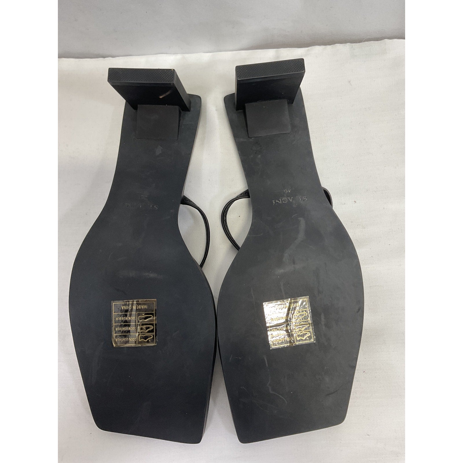 St. Agni 'Fine' Black Strap Heel Size 40