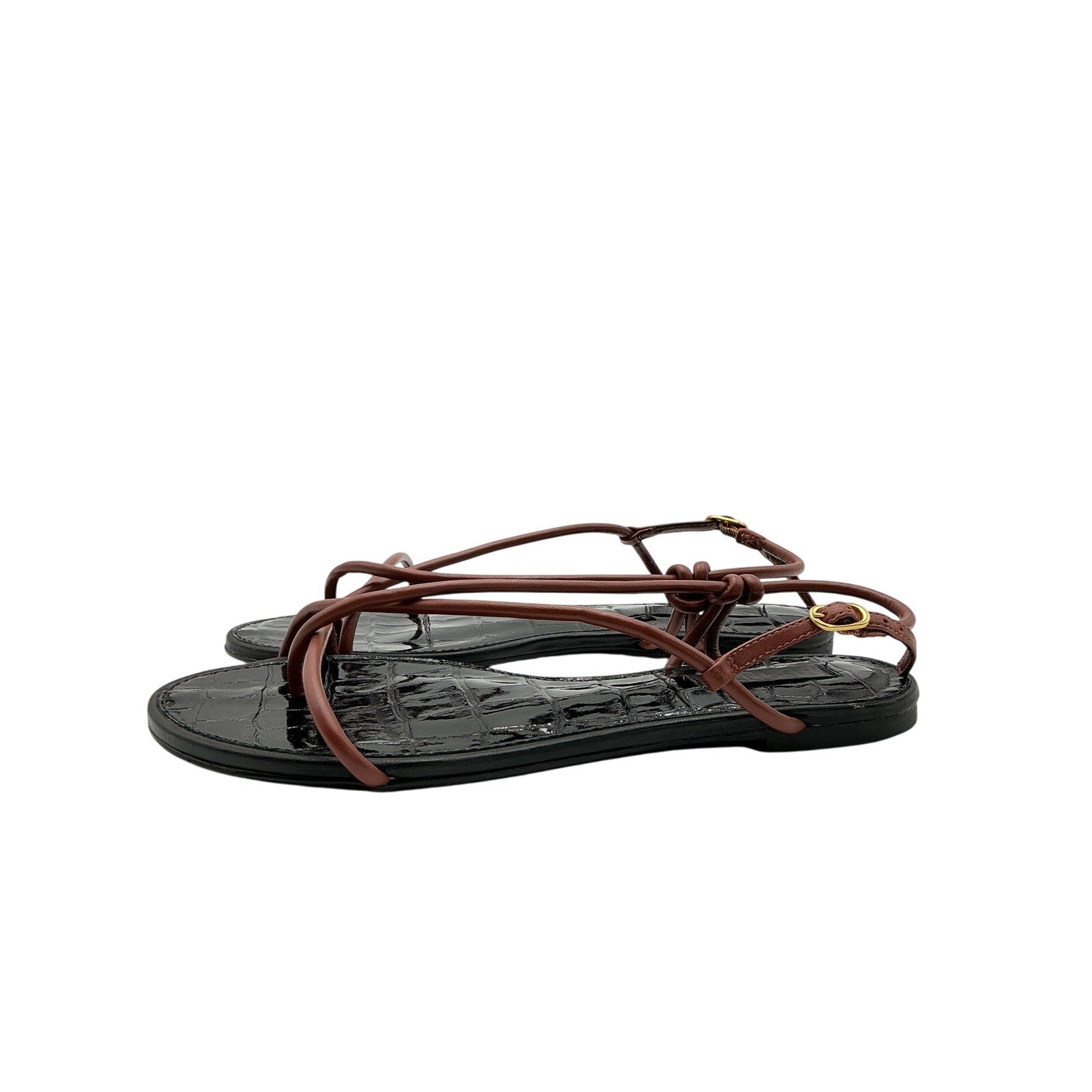 Schutz 'Malta' Black Flat Sandals Size 7