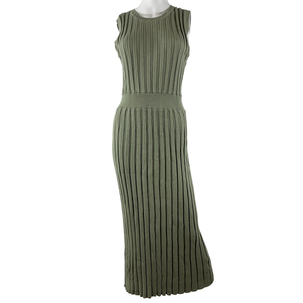 Varley 'Florian' Green Cotton Midi Dress Size M