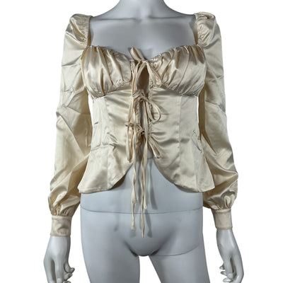 Majorelle Satin Beige Waldorf Size XS Blouse