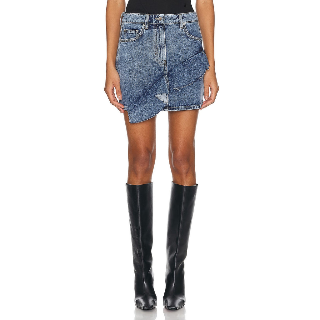Iro 'Priscia' Blue Cotton Denim Mini Skirt Size 36