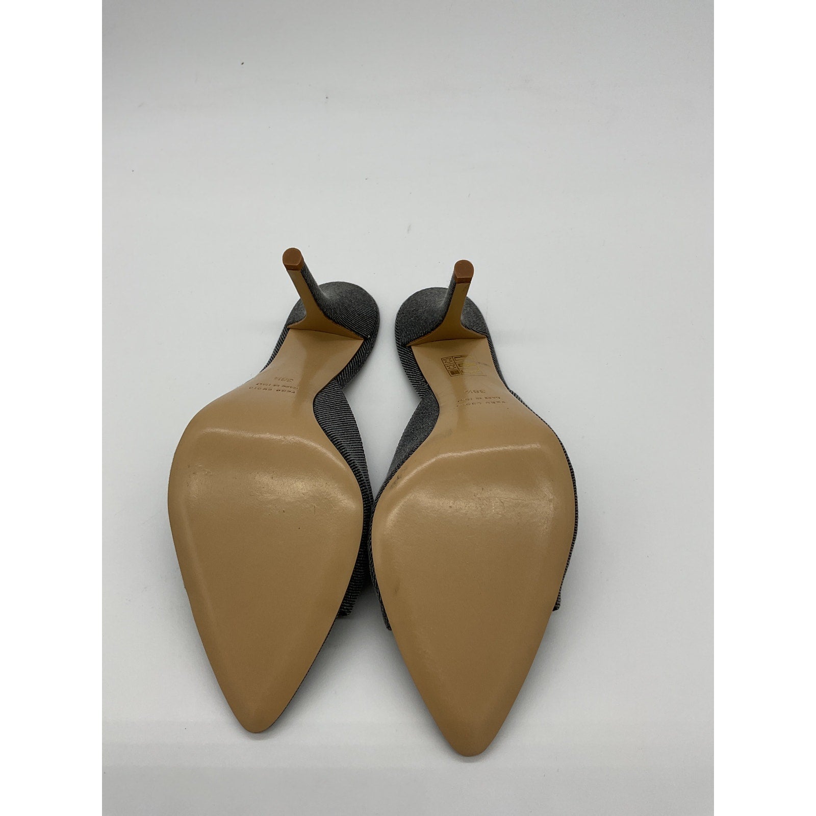 Gia Borghini X 'Pernille Teisbaek' Blue Denim Pointed Mule Size 8.5