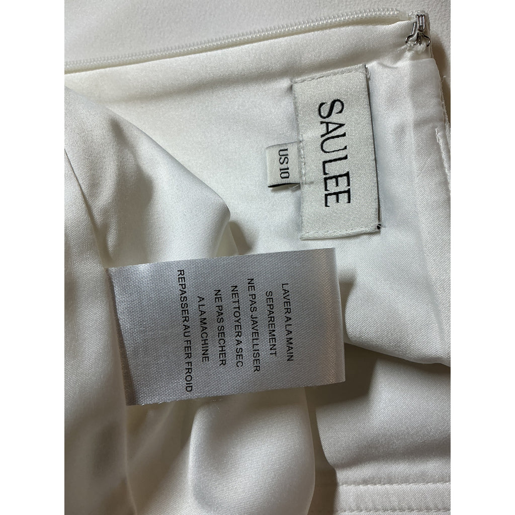 Sau Lee 'Fleur' White Polyester Mini Dress Size 10