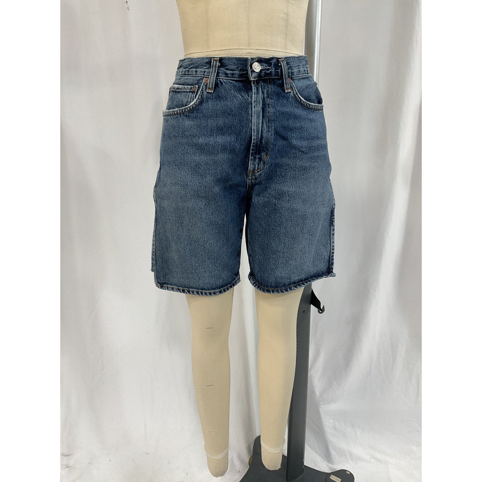 Agolde 'Vida' Blue High Rise Denim Jean Short Size 27