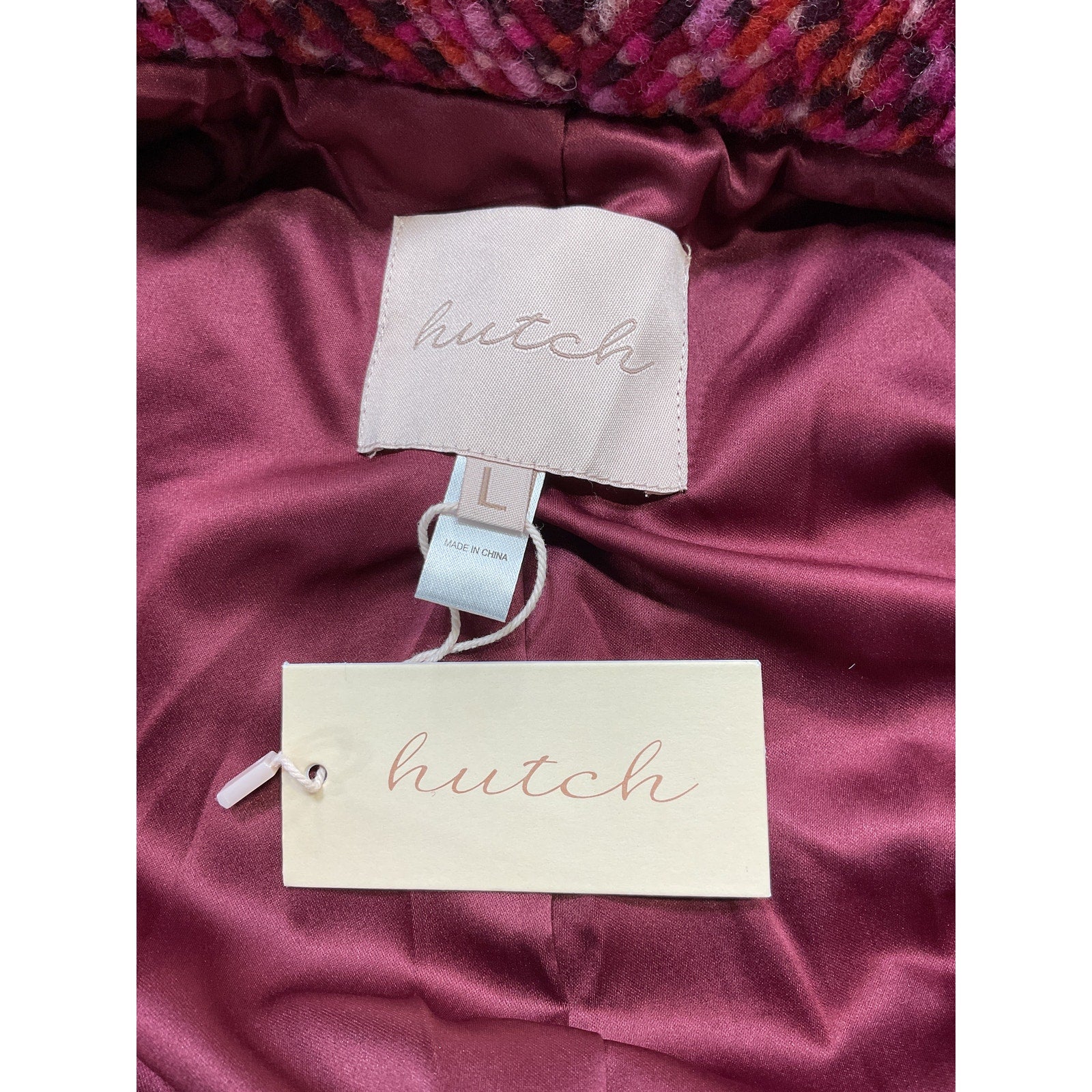 Hutch 'Kat' Pink Wrap Coat Size L - NWT