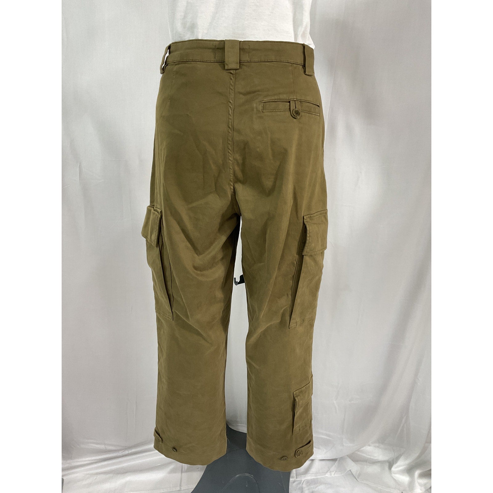 Reformation 'Landy' Green Wide Leg Cargo Denim Jeans Size 27