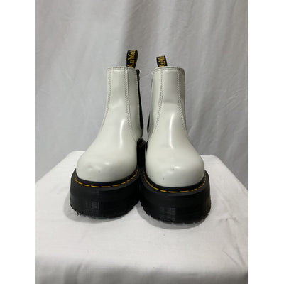 Dr. Martens Smooth Leather White Platform Chelsea Boots Size 7