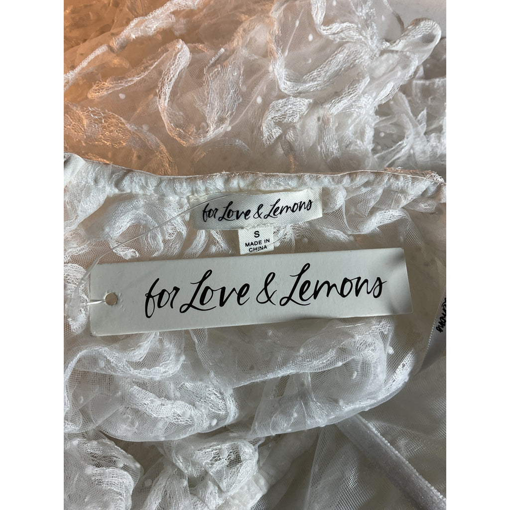 For Love & Lemons 'Tatiana' White Cut Out Back Mini Dress Size S - NWT
