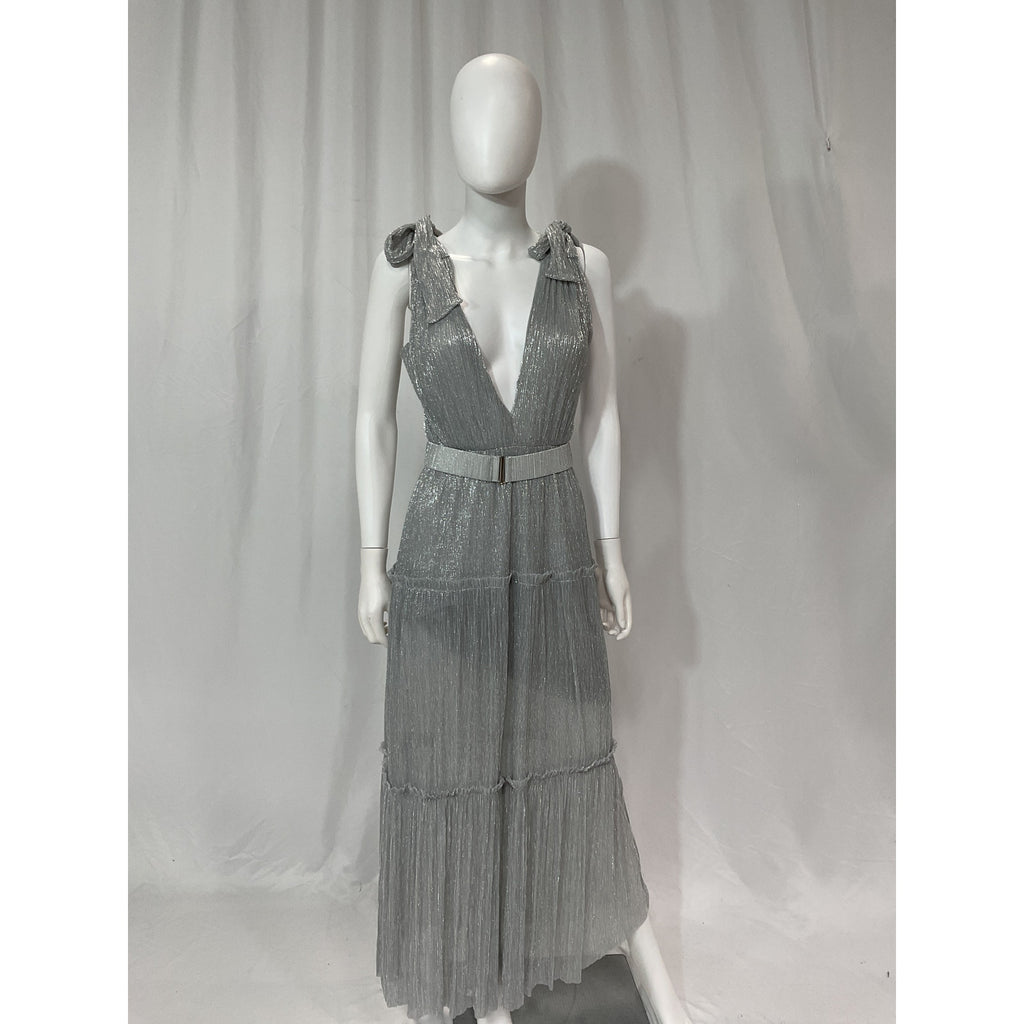 Sabina Musayev 'Helena' Silver Dress Size S