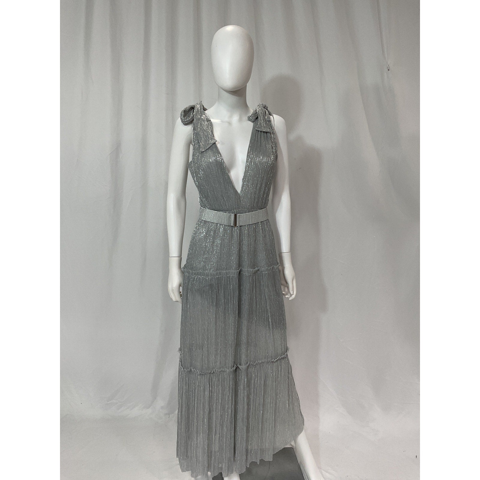 Sabina Musayev 'Helena' Silver Dress Size S