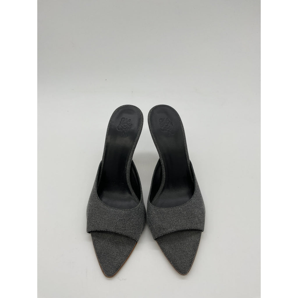 Gia Borghini X 'Pernille Teisbaek' Blue Denim Pointed Mule Size 8.5