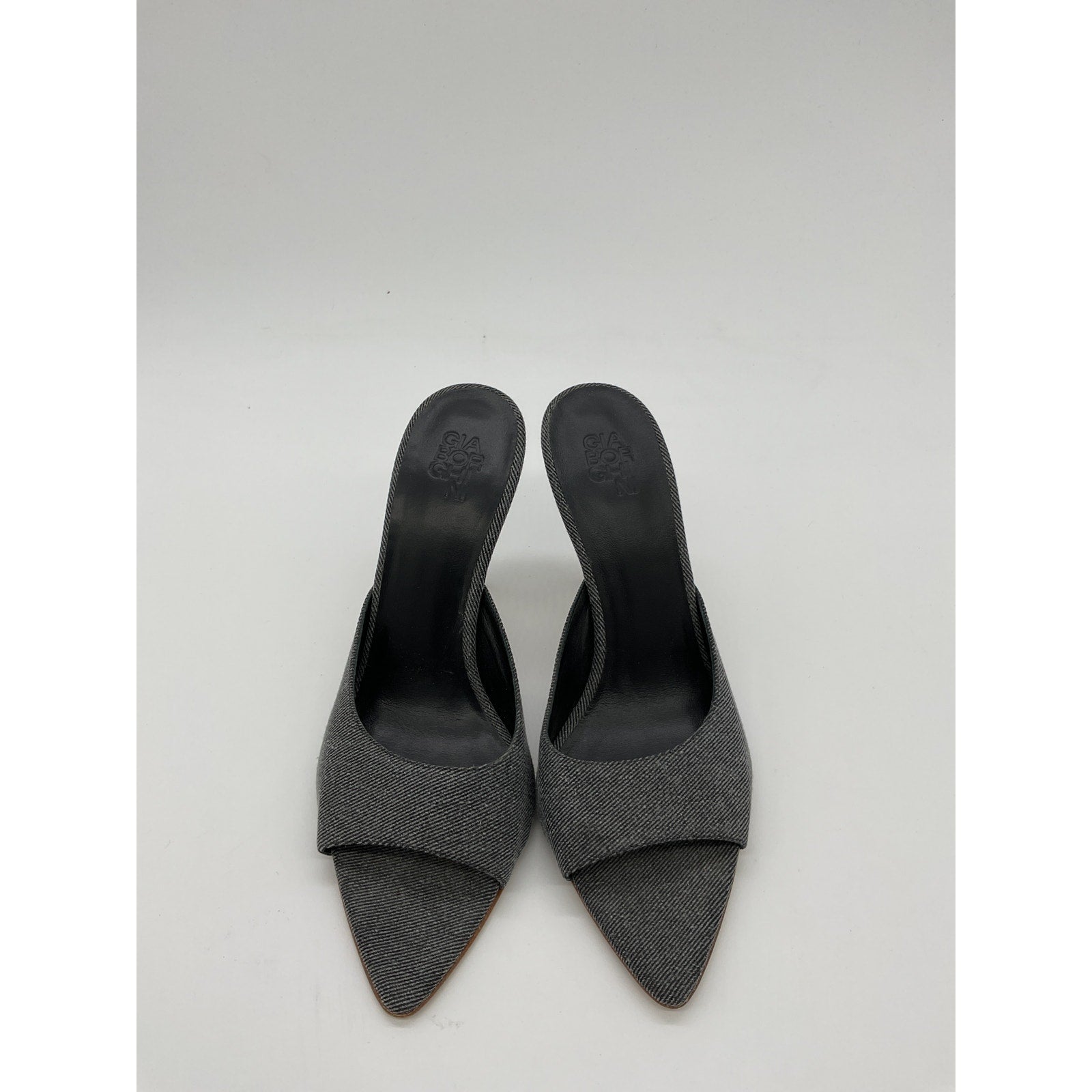 Gia Borghini X 'Pernille Teisbaek' Blue Denim Pointed Mule Size 8.5