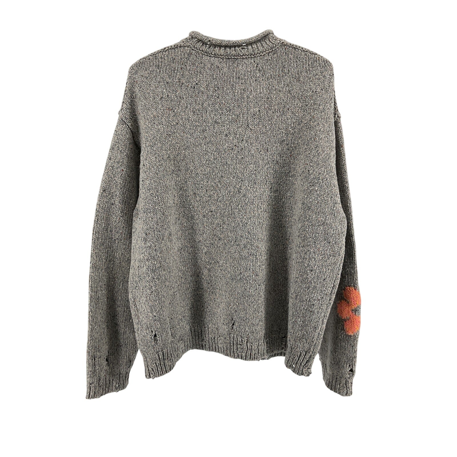 Acne Studios 'Kilcarra' Grey Wool Naive Flower Sweater Size M