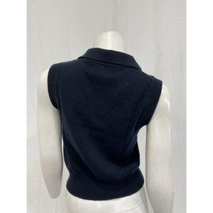 Naadam Navy Cashmere Vest Size M